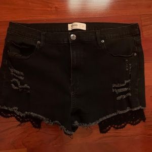 Black Jean shorts